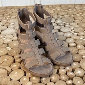 Justice Girls Taupe Strappy Gladiator Sandals